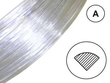 Сварочный пруток твердый ПВХ-Н прозрачный - профиль А Сварочный пруток твердый ПВХ-Н прозрачный - профиль А